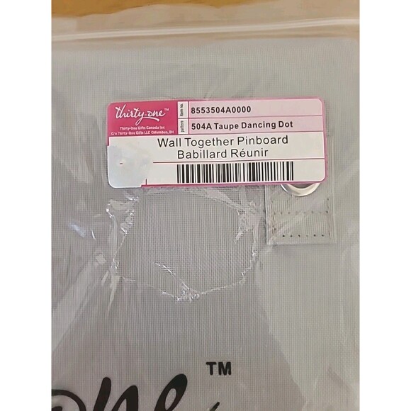 NEW 31 WALL TOGETHER PINBOARD THIRTY ONE DANCING DOTS TAUPE 12x12 - Picture 2 of 3